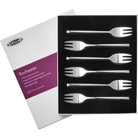 Stellar Rochester Polished Set Of 6 Pastry Forks Gift Box Set