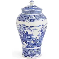 Spode Blue Italian Gothic Castle Vase