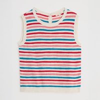 Seasalt Knavock Cotton-Linen Knitted Vest Mini Cornish Pink Sky Mix