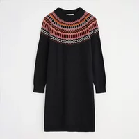 Seasalt Bird Ring Fairisle Knitted Dress Modernist Elderberry Onyx Size 12