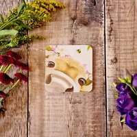 Lucy's Farm Blossom Moo Melamine Coaster