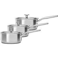 KitchenAid Multi-Ply Stainless Steel 3ply 3 Piece Saucepan Set