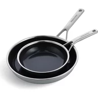 KitchenAid Multi-Ply Stainless Steel Ceramic Non-Stick 20cm & 28cm Frying Pan Set