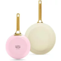 GreenPan Padova Reserve 2 Piece Frypan Set Blush Pink