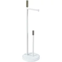 Showerdrape Chester White Toilet Roll Holder & Spare Paper Holder Combination