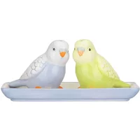 Cath Kidston Painted Table Ceramic Budgie Salt & Pepper Shaker Set