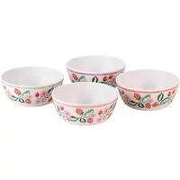 Cath Kidston Raspberry Set of 4 Melamine Cereal Bowls