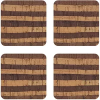 I-Style Tiger Set of 4 Cork Veneer Coasters