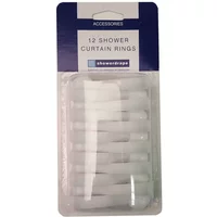 Showerdrape 12 White Shower Curtain Rings