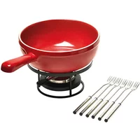 Emile Henry Burgundy Fondue Set