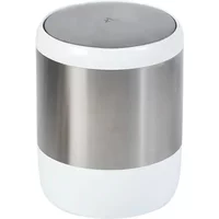 Showerdrape Elite White Stainless Steel 6L Bathroom Swing Bin