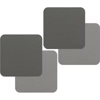 I-Style 2-Tone Grey Flexi Set of 4 Faux Leather Coasters