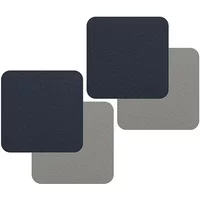I-Style Navy and Grey Flexi Set of 4 Faux Leather Coasters