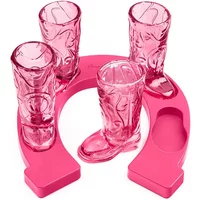 Final Touch Set of 4 Pink Wild West Horseshoe Boot Shots