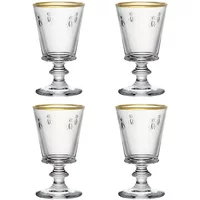 La Rochere Bee Stemmed Wine Glass Gold Rimmed 240ml Set Of 4