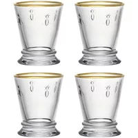 La Rochere Bee Footed Tumbler Gold Rimmed 260ml Set Of 4