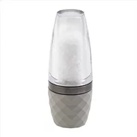 Cole & Mason Precision+ Stemless City Concrete Clear Salt Mill with Gunmetal Band