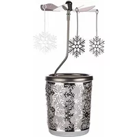 Hellmann Versand Silver Snowflakes Tealight Carousel