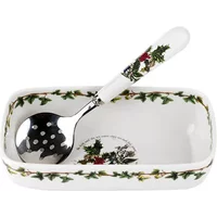 Portmeirion The Holly & The Ivy Cranberry Dish & Slotted Spoon