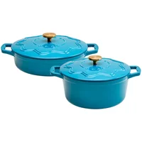 Judgeware Enamelled Cast Iron 2 Piece Set Blue