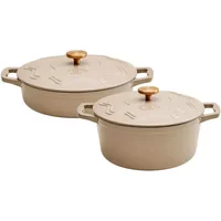 Judgeware Enamelled Cast Iron 2 Piece Set Mushroom
