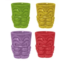 Bar Bespoke Ceramic Tiki Shots 4 Pack