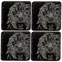 Selbrae House Just Slate Company Set of 4 Cockapoo Slate Coasters