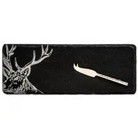 Selbrae House Just Slate Company Stag Mini Slate Cheese Board & Knife Set