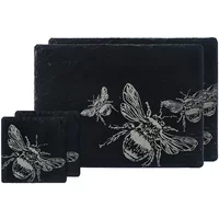 Selbrae House Just Slate Company Bee Slate Coaster & Placemat Set
