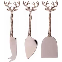 Selbrae House Just Slate Company Set of 3 Stag Cheese Knives