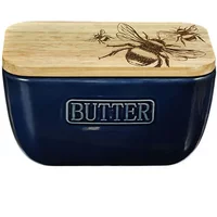 Selbrae House Just Slate Company Bee Blue Butter Dish