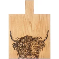 Selbrae House Just Slate Company Highland Cow Medium Oak Serving Paddle