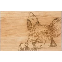 Selbrae House Just Slate Company Pig 30cm Oak Serving Board