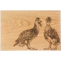 Selbrae House Just Slate Company Quacking Ducks 30cm Oak Serving Board