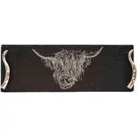 Selbrae House Just Slate Company Small Highland Cow Slate Serving Tray