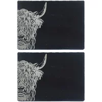 Selbrae House Just Slate Company Set of 2 Highland Cow Placemats