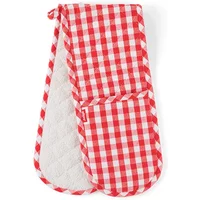 Judge Textiles Red Check Double Oven Mitt