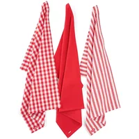 Judge Textiles Set of 3 Red Tea Towels