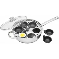 KitchenCraft Stainless Steel 28cm Six Hole Egg Poacher