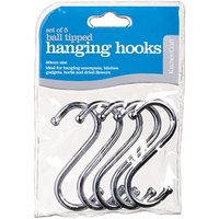 KitchenCraft Pack of 5 8cm Chrome Plated 'S' Hooks