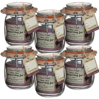 Home Made Set of 6 Glass 750ml Preserving Jars