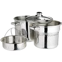 World of Flavours Italian Pasta Pot with Steamer Insert