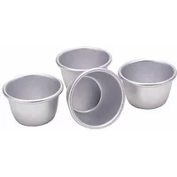 KitchenCraft Anodised Set of 4 7.5cm Mini Pudding Moulds