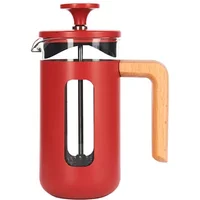 La Cafetiere Pisa 3 Cup Cafetiere Red Wood Handle
