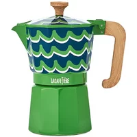La Cafetière 6 Cup Espresso Maker Cyan Tides Venice Multi