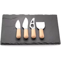 Taylor's Eye Witness Brooklyn Slate Beech Cheese Board & Cheese Knife Set