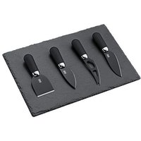 Taylor's Eye Witness Brooklyn Chrome 4 Piece Cheese Knife & Slate Cheese Board Set