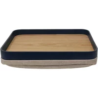Leaf & Loom Wood & Navy Painted Lap Tray