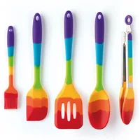 Taylor's Eye Witness Rainbow Silicone 5 Piece Kitchen Utensil Set