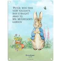Peter Rabbit Naughty Story Mini Metal Sign